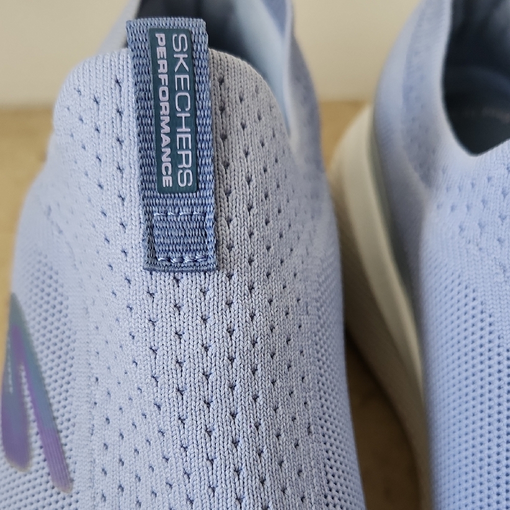 Skechers Women's Light Blue Slip-On Sneakers - Picture 10 of 16